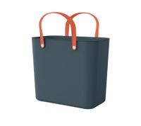 Rotho Multibag ALBULA 25L Sostenible – Bolsa de Transporte / Cesta de la Compra fabricada con Plástico Reciclado del Océano – Azul Marino/Naranja o Azul Cielo/Naranja