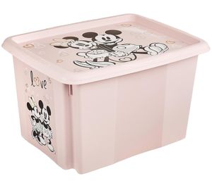 keeeper Karolina "Minnie Mouse" Storage Box with Lid – Stackable 30L Container (Item No. 9575086) – Nordic Pink