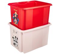 keeeper Karolina "Minnie Mouse" Storage Box with Lid – Stackable 30L Container (Item No. 9575086) – Nordic Pink