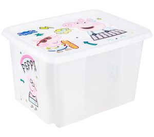keeeper Aufbewahrungsbox Karolina "Peppa Pig" mit Deckel Stapel-Box 30L Vorratsbox 9576289 Weiß/Transparent