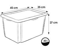 keeeper Aufbewahrungsbox Karolina "Peppa Pig" mit Deckel Stapel-Box 30L Vorratsbox 9576289 Weiß/Transparent