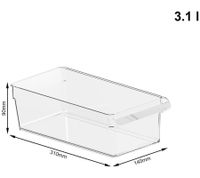 3er Set Rotho LOFT Kühlschrankorganizer Schublade 1,6 Liter, 3,1 Liter und 5 Liter Kühlschrankbox Frischebox 8346730 Transparent/Weiß