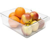 3er Set Rotho LOFT Kühlschrankorganizer Schublade 1,6 Liter, 3,1 Liter und 5 Liter Kühlschrankbox Frischebox 8346730 Transparent/Weiß