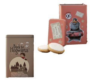 Harry Potter Vorratsdose „Hogwarts Express“ oder " Back to Hogwarts" 1500 ml Metall Aufbewahrungsdose mit Deckel Rosa oder Grau