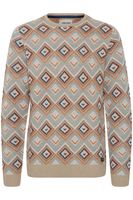 Maglione girocollo da uomo BLEND Classic in maglia fine 20715873 Beige scuro, Blu o Beige chiaro