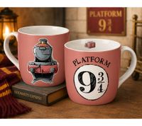 Tazza di Harry Potter "Hogwarts Express" o "Ritorno a Hogwarts" da 300 ml in porcellana con manico a cuore, rosa o grigia
