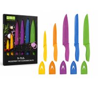 DR Home Division – Set da cucina da 5 pezzi con utensili e coltelli, completo di coprilama – Coltelli in acciaio inossidabile con rivestimento antiaderente – 9857684 – Multicolore