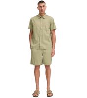 Pantaloncini da uomo classici SOLID SDLiam in seersucker con etichetta, modello casual 21108637, disponibili nei colori verde, bianco o blu