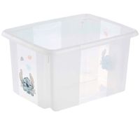Contenitore portaoggetti keeeper Karolina Peppa Pig, Paw Patrol, Stitch o Minnie Mouse con coperchio, impilabile, 15L, trasparente, blu o rosa