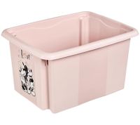 Contenitore portaoggetti keeeper Karolina Peppa Pig, Paw Patrol, Stitch o Minnie Mouse con coperchio, impilabile, 15L, trasparente, blu o rosa