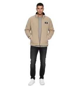 Elegante giacca Denim Project DPMD TEDDY da uomo in morbido pile beige
