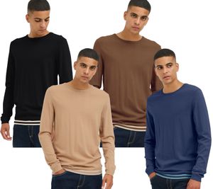 Maglione girocollo da uomo BLEND Classic in maglia fine 20717260 Nero, Marrone, Blu o Beige