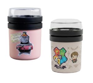 Portapranzo termico da 500 ml con coperchio, a tema Harry Potter, ispirato a Hogwarts Express o Ritorno a Hogwarts, per cibi caldi e freddi, disponibile nei colori rosa o grigio.