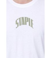 STAPLE Men's Cotton T-Shirt with Back or Front Print – Crew Neck – White, Black, or Olive Green