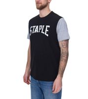 STAPLE Men's Cotton T-Shirt with Back or Front Print – Crew Neck – White, Black, or Olive Green
