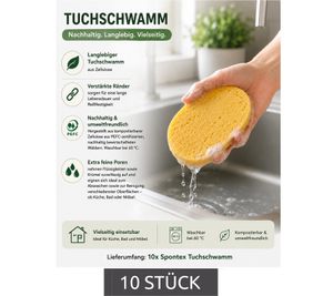 Lot de 10 éponges en tissu Spontex à haute absorption pour le nettoyage de diverses surfaces - Éponge de nettoyage 7587220 Jaune