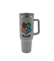 Harry Potter Giant Cup – Hogwarts Express or Back to Hogwarts Thermal Tumbler (1.2L) with Handle | Double-Walled Stainless Steel Insulation for Hot & Cold Drinks | Pink or Grey