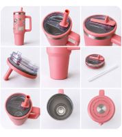 Harry Potter Giant Cup Hogwarts Express oder Back to Hogwarts Thermobecher 1,2L mit Griff Edelstahl doppelwandig isoliert für heiße & kalte Getränke Rosa oder Grau