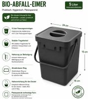 5-Liter Organic Waste Bin with Carrying Handle – Household Trash Can 9892023 (Grey)