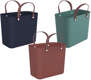 Sustainable Rotho Multibag ALBULA 25L Ocean-Bound Plastic Tote Bag / Shopping Basket – Red, Green, or Blue