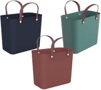 Sustainable Rotho Multibag ALBULA 25L Ocean-Bound Plastic Tote Bag / Shopping Basket – Red, Green, or Blue