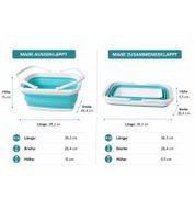 Faltbarer Wäschekorb 16 Liter Platzsparender Wäschebehälter mit Griffen 9942684 Blau/Weiß