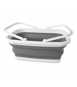 Faltbarer Wäschekorb 16 Liter Platzsparender Wäschebehälter mit Griffen 9940983 Grau/Weiß