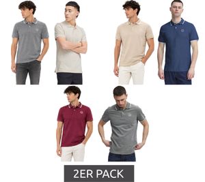 Confezione da 2 polo da uomo in cotone Classic BLEND, codice 20718756, nei colori Grigio/Beige, Beige/Blu o Rosso/Grigio