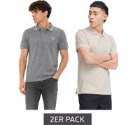 Pack de 2 polos clásicos de algodón BLEND para hombre (20718756): Gris/Beige, Beige/Azul o Rojo/Gris