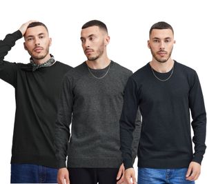 Maglione girocollo da uomo BLEND BHCerstan in maglia fine, modello 20716722ME, disponibile nei colori blu, nero o grigio