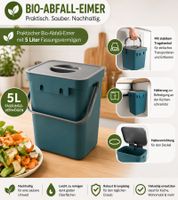 5-Liter Organic Waste Bin with Carrying Handle – Household Trash Can 9978255 (Blue/Grey)