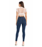 Camicetta da donna per Dirndl in delicato tulle con motivo a pois, abbigliamento tradizionale 975562 bianco