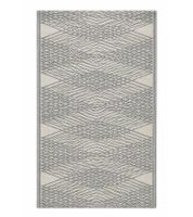 Moderner Outdoor-Teppich mit geometrischem Rautenmuster Garten-Teppich Dekoteppich ca.90 x 150cm Weiß/Blau