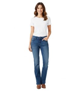 Stylish Women's Bootcut Jeans with Flared Leg – Cotton Trousers 928026 Dark Blue