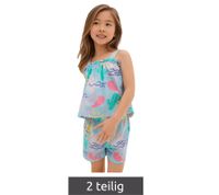 Praktisches 2-teiliges Set für Mädchen bestehend aus Top und kurzer Hose aus reiner Bio-Baumwolle Overall-Set 908598 Blau/Bunt