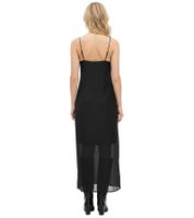 Damen Maxikleid mit Spaghettiträgern Ausgeh-Kleid ärmellos 955567 Schwarz
