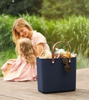 Nachhaltige Rotho Multibag ALBULA 25L Ocean-Bound Plastic Tragetasche Einkaufskorb Rot, Grün oder Blau, Navy oder Himmelblau