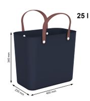 Nachhaltige Rotho Multibag ALBULA 25L Ocean-Bound Plastic Tragetasche Einkaufskorb Rot, Grün oder Blau, Navy oder Himmelblau