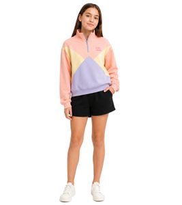 Kinder Troyer-Pullover für Mädchen Stehkragen-Pulli Alltags-Pullover 925305 Rosa/Beige/Lila