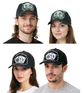 Motörhead Trucker-Cap & Baseball-Cap Fan-Merch Schwarz/Weiß - Baumwoll-Cap mit Karten-Stickerei oder Mesh-Cap mit Band-Logo