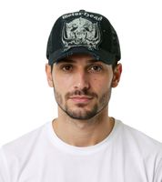 Motörhead Trucker-Cap & Baseball-Cap Fan-Merch Schwarz/Weiß - Baumwoll-Cap mit Karten-Stickerei oder Mesh-Cap mit Band-Logo