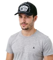 Motörhead Trucker-Cap & Baseball-Cap Fan-Merch Schwarz/Weiß - Baumwoll-Cap mit Karten-Stickerei oder Mesh-Cap mit Band-Logo