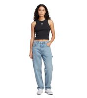 adidas Women's Tank Top – Lightweight Rib-Knit Crop Top, Cotton Fitness Shirt in Black or White