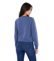 Jersey de cuello redondo para mujer de Bruno Banani con logo en las mangas, de algodón, manga larga, disponible en azul o antracita.