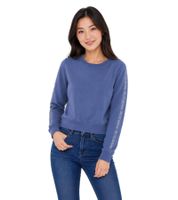 Jersey de cuello redondo para mujer de Bruno Banani con logo en las mangas, de algodón, manga larga, disponible en azul o antracita.