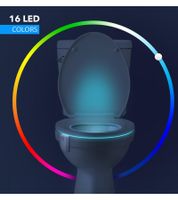 3er Pack LumiLux Toilettenbeleuchtung mit Bewegungsmelder Toilettenschüsselbeleuchtung 16-farbige LED Weiß