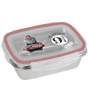 2er Pack Harry Potter Hogwarts Express Brotdose mit 4-seitigem Clipverschluss Brot-Aufbewahrungsbox 850ml Grau/Rosa