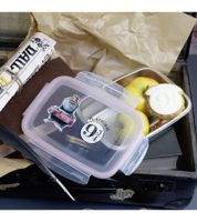 2er Pack Harry Potter Hogwarts Express Brotdose mit 4-seitigem Clipverschluss Brot-Aufbewahrungsbox 850ml Grau/Rosa