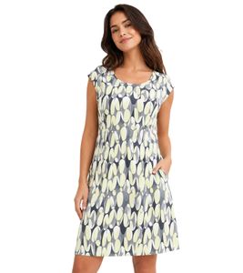 Abito tubino da donna senza tempo con una fantasia accattivante, senza maniche in cotone 914146 Verde/Nero