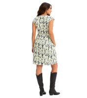 Abito tubino da donna senza tempo con una fantasia accattivante, senza maniche in cotone 914146 Verde/Nero